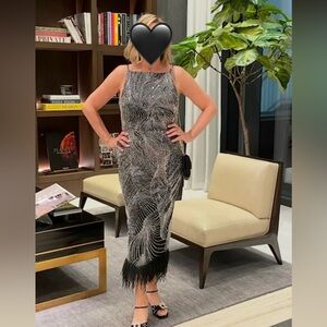 Black & Silver Sequin Rachel Gilbert Dress